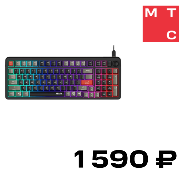 Клавиатура MSI, Forge GK110 проводная Черная
Клавиатура MSI, Forge GK110 проводная Черная