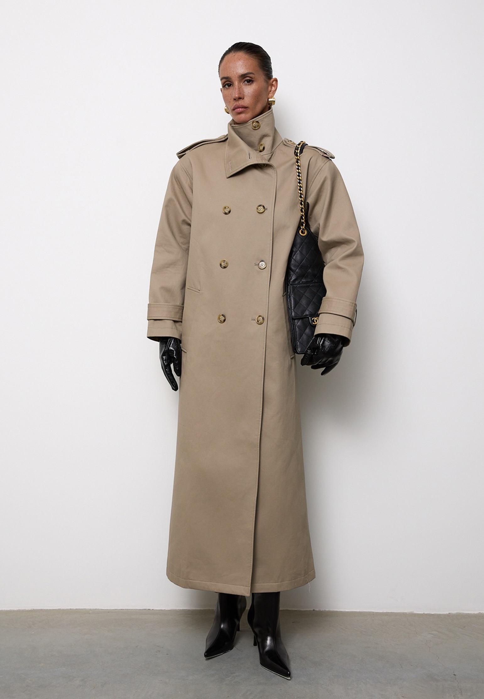 Пальто- тренч длинное THE REAL BASE, Бежевый, Бежевый 
Пальто- тренч длинное THE REAL BASE, Бежевый, Бежевый