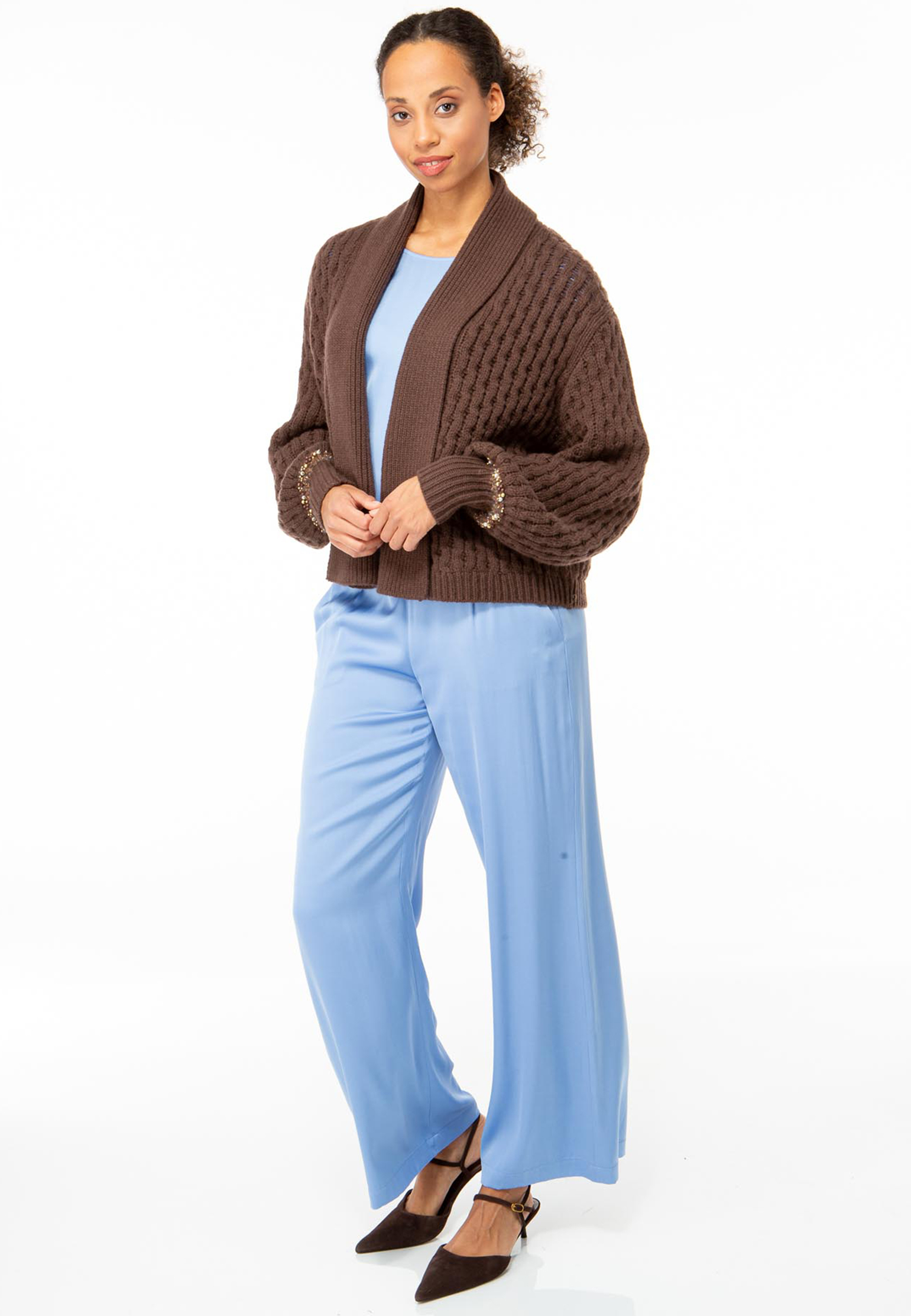 Кардиган IVI COLLECTION, Коричневый, Коричневый 
Кардиган IVI COLLECTION, Коричневый, Коричневый