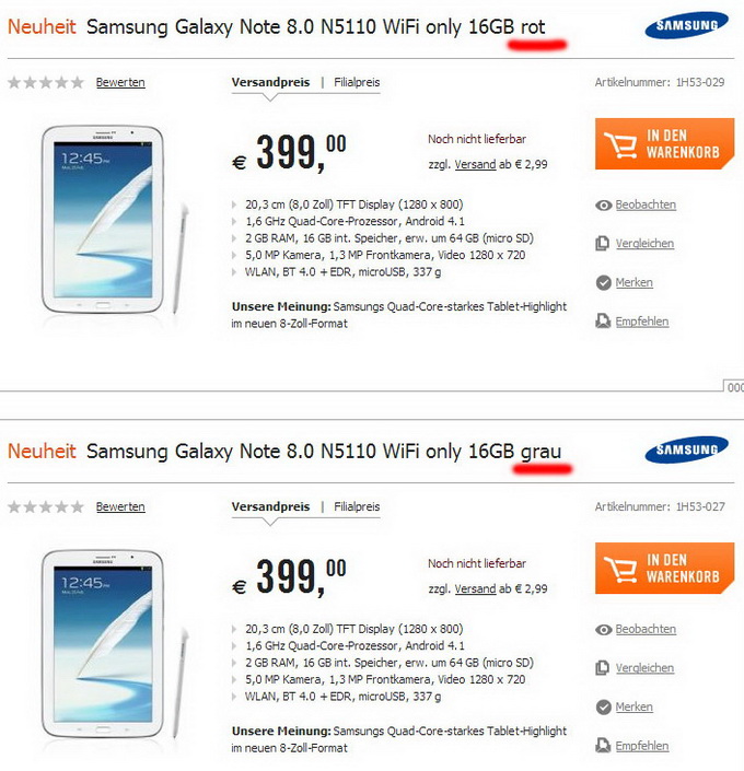 Samsung Galaxy Note 8.0      