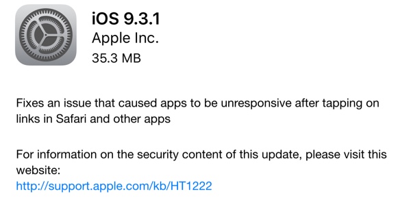 iOS 9.3.1     iPhone 6S