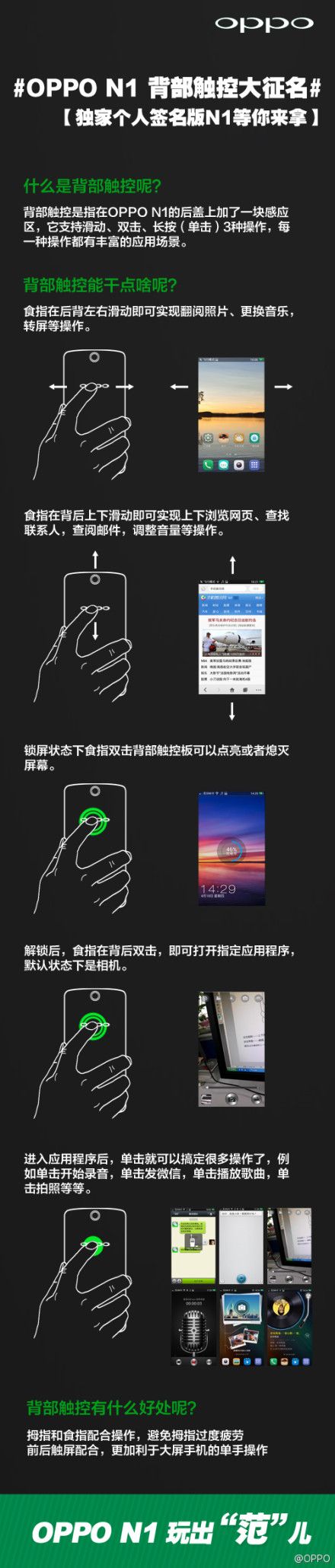 OPPO показала, для чего N1 нужна сенсорная панель сзади