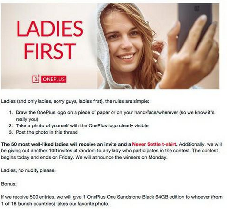 OnePlus    Ladies First -  