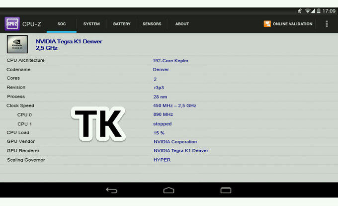 HTC Nexus 9  64-  NVIDIA Tegra K1   2,5 