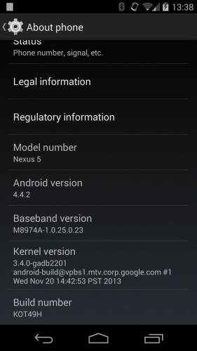 Android 4.4.2 KitKat   Nexus 4,5,7