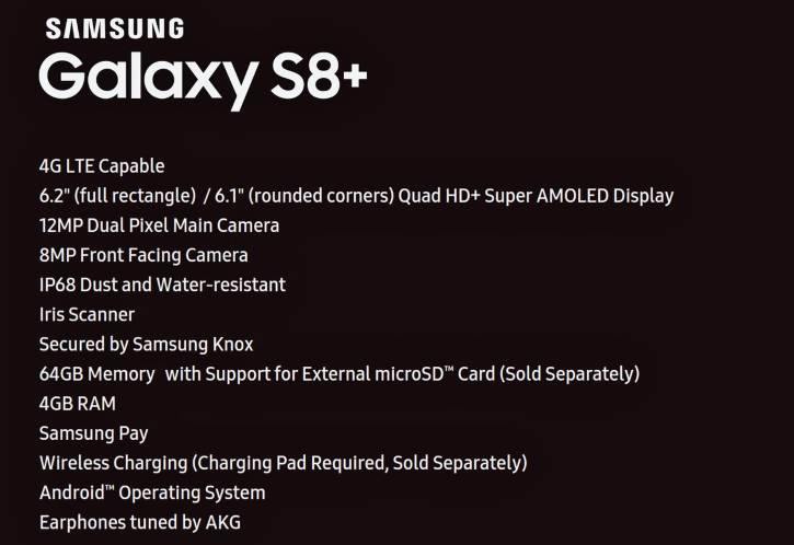   Samsung Galaxy S8+  evleaks