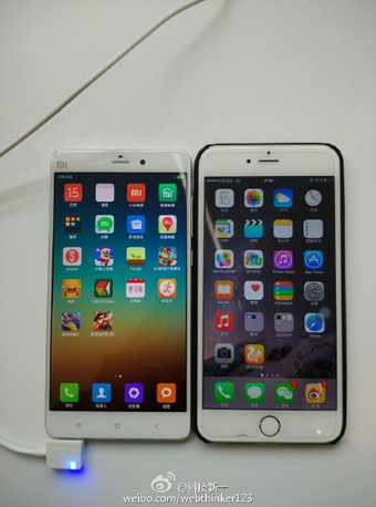 Xiaomi Mi Note познакомился с iPhone 6 Plus (фото)