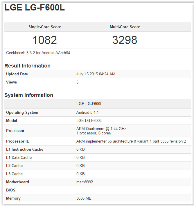 LG Nexus 5 (2015)  G4 Pro  Snapdragon 808  4    GeekBench