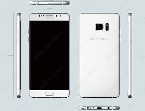  Samsung Galaxy Note 6 (Note 7)  edge-  USB Type-C