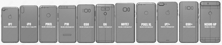   iPhone 8  , LG G6  Galaxy S8