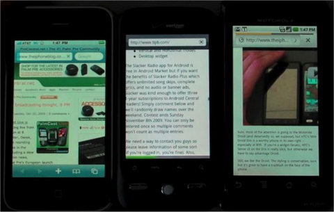 iPhone 3GS, Motorola Droid  HTC Droid Eris