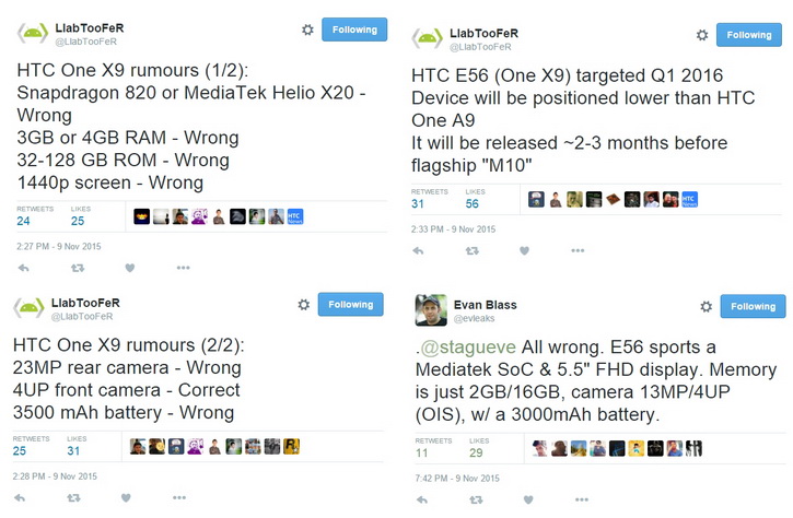 HTC One X9:     evleaks  LlabTooFeR