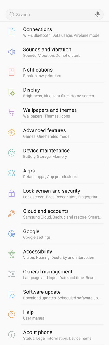   Android 8.0 Oreo  Samsung Galaxy S8