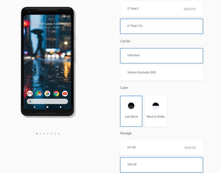   Pixel 2  Google Store (): 