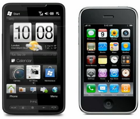 HTC HD2  iPhone 3GS