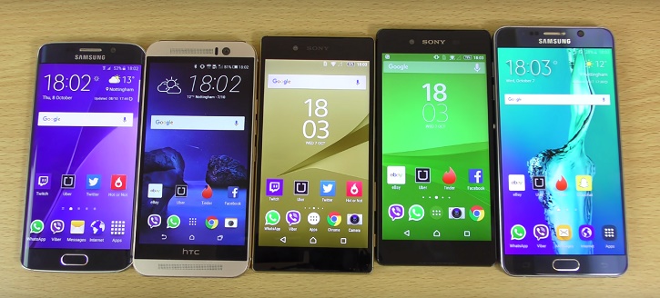 Sony Xperia Z5>HTC One M9>Samsung Galaxy Note 5:    ()
