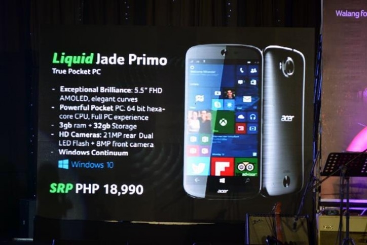   Acer Jade Primo  Windows 10  Continuum-