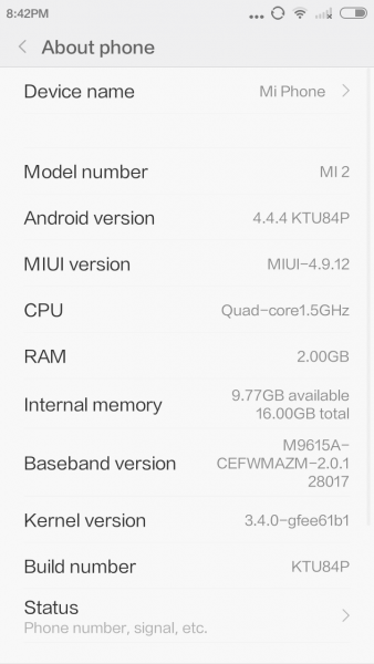 Xiaomi Mi2  Mi2S  MIUI v6  Android KitKat