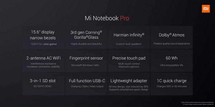  Xiaomi Mi Notebook Pro