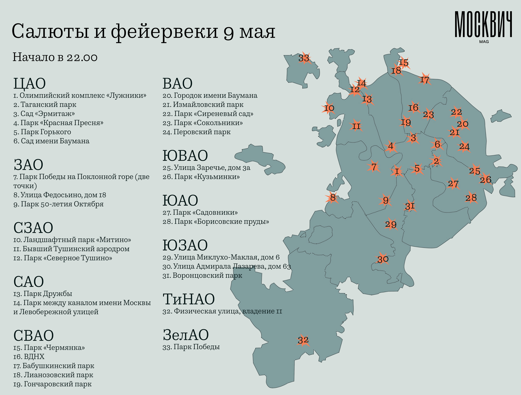 Карта салюты 9 мая в москве