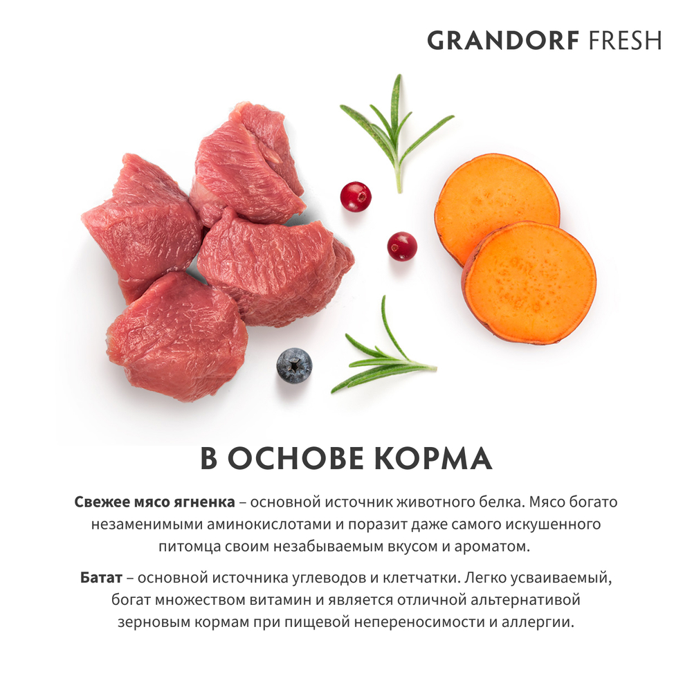 Grandorf Fresh Adult Сухой корм для взрослых кошек с чувствительным пищеварением или склонных к аллергии, с ягненком и бататом, 400 гр.
Grandorf Fresh Adult Сухой корм для взрослых кошек с чувствительным пищеварением или склонных к аллергии, с ягненком и бататом, 400 гр.