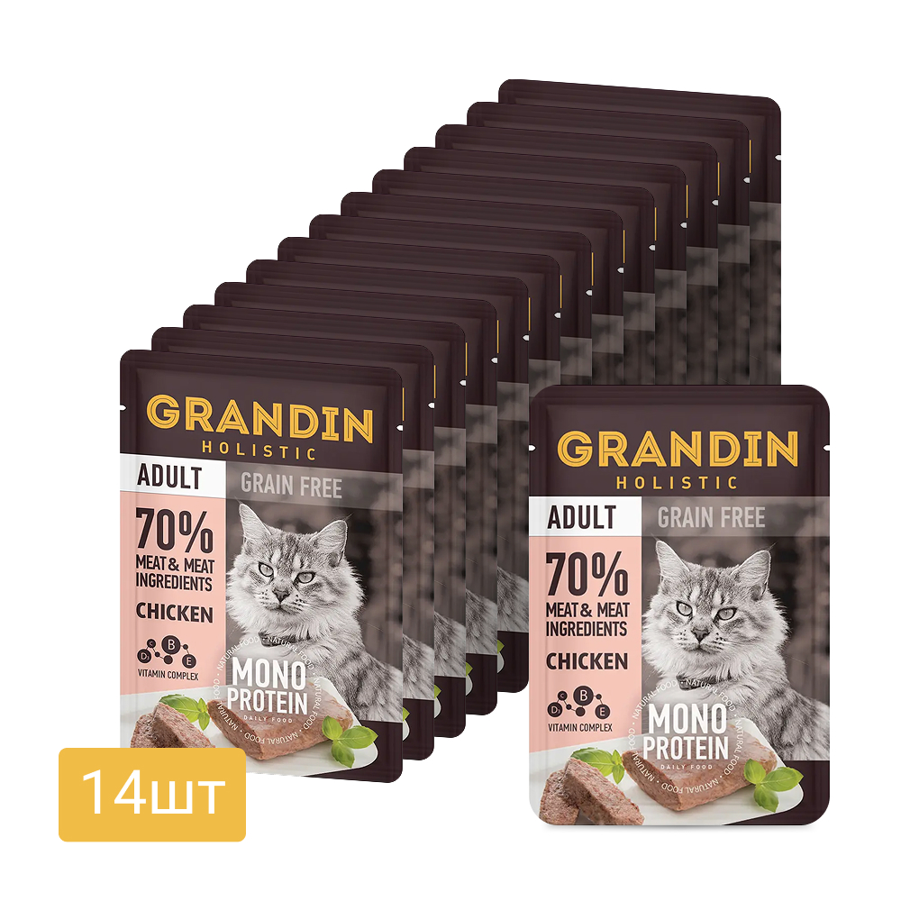 Grandin Adult Grain free Monoprotein Влажный корм (пауч) для взрослых кошек, патэ из нежного мяса телятины в желе, 85 гр.
Grandin Adult Grain free Monoprotein Влажный корм (пауч) для взрослых кошек, патэ из нежного мяса телятины в желе, 85 гр.