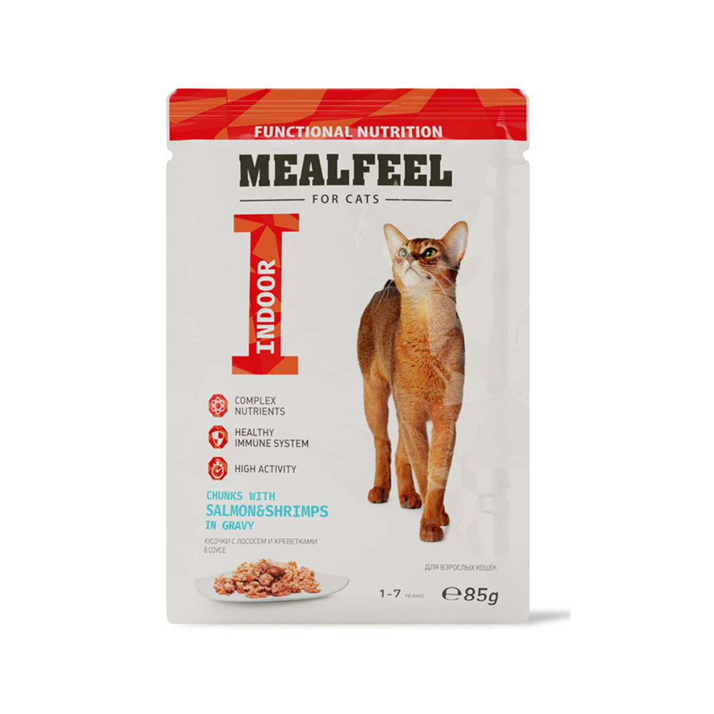 Mealfeel Functional Nutrition Влажный корм (пауч) для взрослых кошек, лосось и креветки в соусе с кусочками куриного филе, 85 гр.
Mealfeel Functional Nutrition Влажный корм (пауч) для взрослых кошек, лосось и креветки в соусе с кусочками куриного филе, 85 гр.