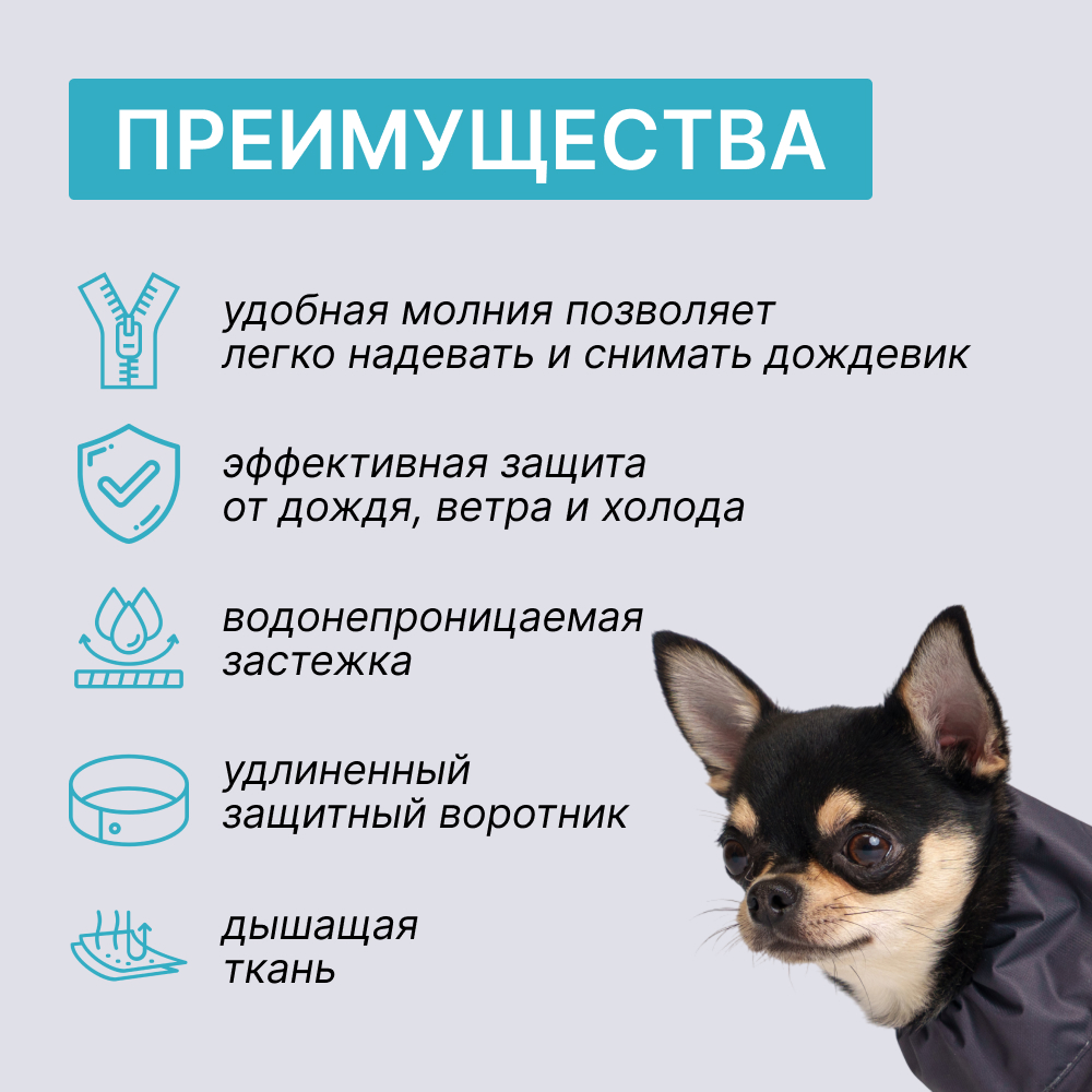 Rungo Дождевик для собак пород чихуахуа, йорк, обхват шеи 36 см, обхват груди 53 см, длина спины 28 см, бирюза (мальчик), Голубой
Rungo Дождевик для собак пород чихуахуа, йорк, обхват шеи 36 см, обхват груди 53 см, длина спины 28 см, бирюза (мальчик), Голубой