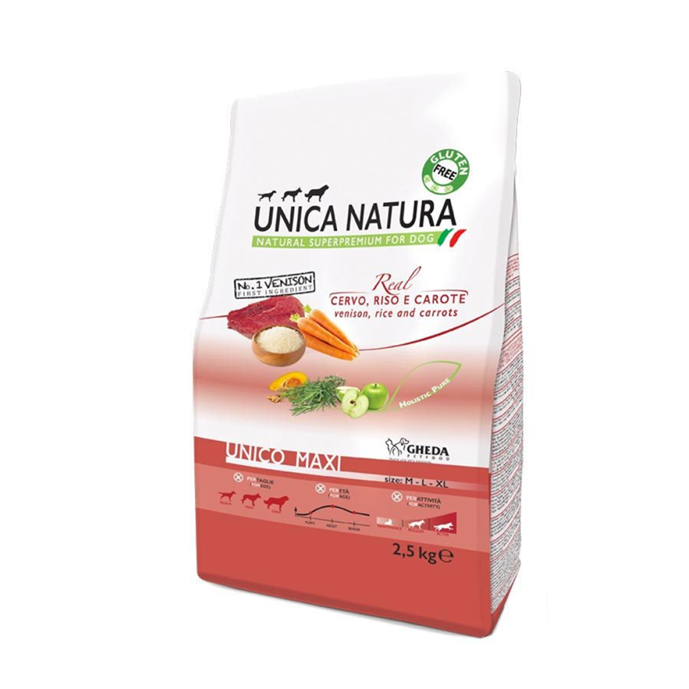 UNICA Natura Сухой корм для собак крупных пород, с олениной, рисом и морковью, 2,5 кг
UNICA Natura Сухой корм для собак крупных пород, с олениной, рисом и морковью, 2,5 кг