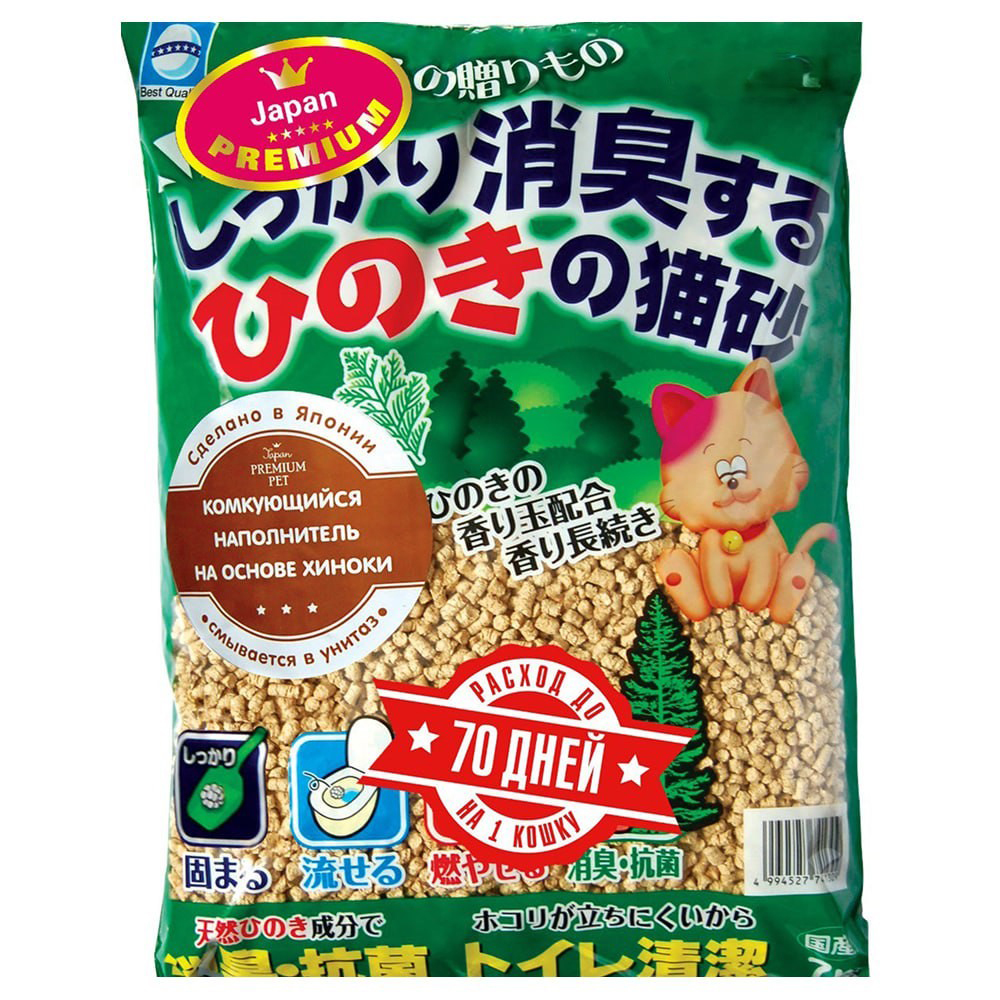 Japan Premium Pet Наполнитель древесный комкующийся для кошачьего туалета, 7л, с ароматом хиноки
Japan Premium Pet Наполнитель древесный комкующийся для кошачьего туалета, 7л, с ароматом хиноки