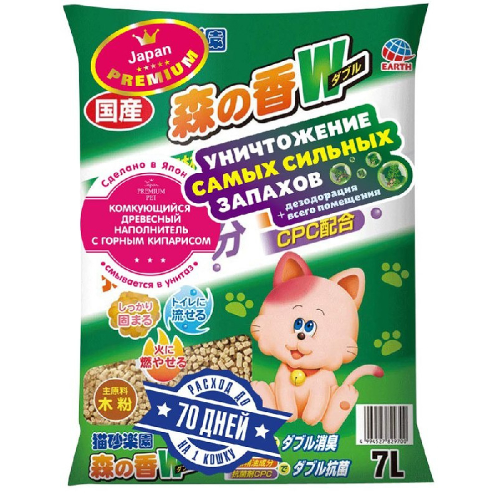 Japan Premium Pet Наполнитель древесный комкующийся для кошачьего туалета, 7л, с ароматом горного кипариса
Japan Premium Pet Наполнитель древесный комкующийся для кошачьего туалета, 7л, с ароматом горного кипариса