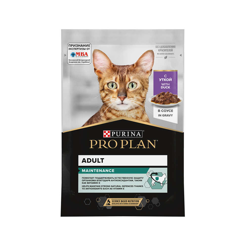 ProPlan MAINTENANCE Влажный корм (пауч) для взрослых кошек, с уткой в соусе, 85 гр.
ProPlan MAINTENANCE Влажный корм (пауч) для взрослых кошек, с уткой в соусе, 85 гр.