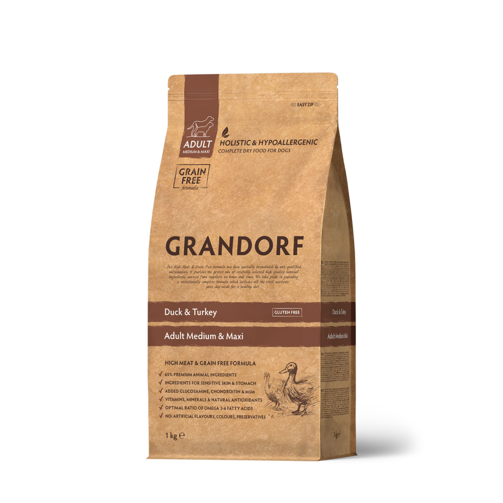 Grandorf Holistic Adult Medium & Maxi Сухой корм для собак средних и крупных пород, с индейкой и уткой, 10 кг
Grandorf Holistic Adult Medium & Maxi Сухой корм для собак средних и крупных пород, с индейкой и уткой, 10 кг