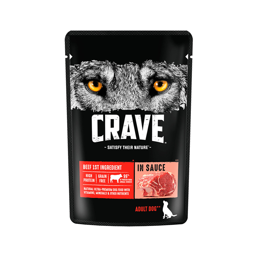 Crave Влажный корм (пауч) для взрослых собак всех пород, с говядиной в соусе, 85 гр.
Crave Влажный корм (пауч) для взрослых собак всех пород, с говядиной в соусе, 85 гр.