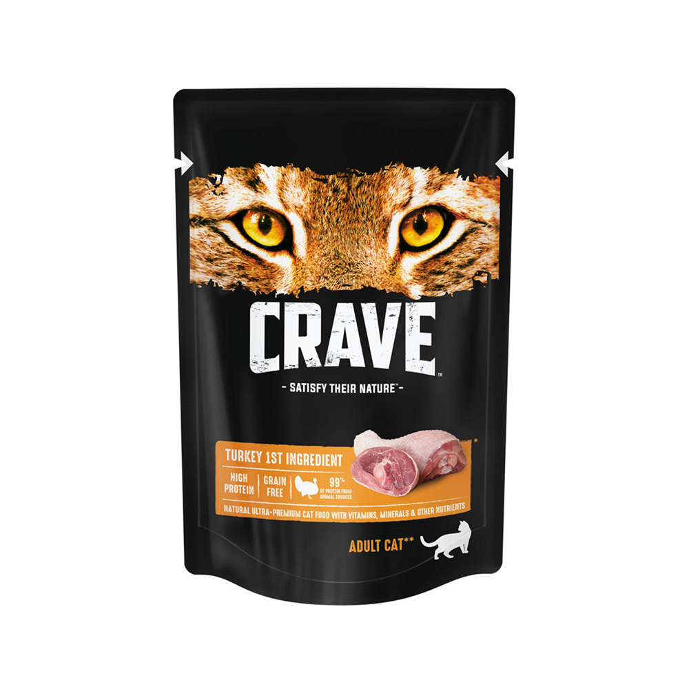 Crave Влажный корм (пауч) полнорационный для кошек всех пород старше 1 года, с индейкой, 70 гр.
Crave Влажный корм (пауч) полнорационный для кошек всех пород старше 1 года, с индейкой, 70 гр.