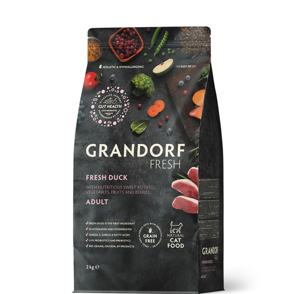 Grandorf Fresh Adult Сухой корм для особо аллергичных кошек с чувствительным пищеварением, с уткой и бататом, 2 кг
Grandorf Fresh Adult Сухой корм для особо аллергичных кошек с чувствительным пищеварением, с уткой и бататом, 2 кг