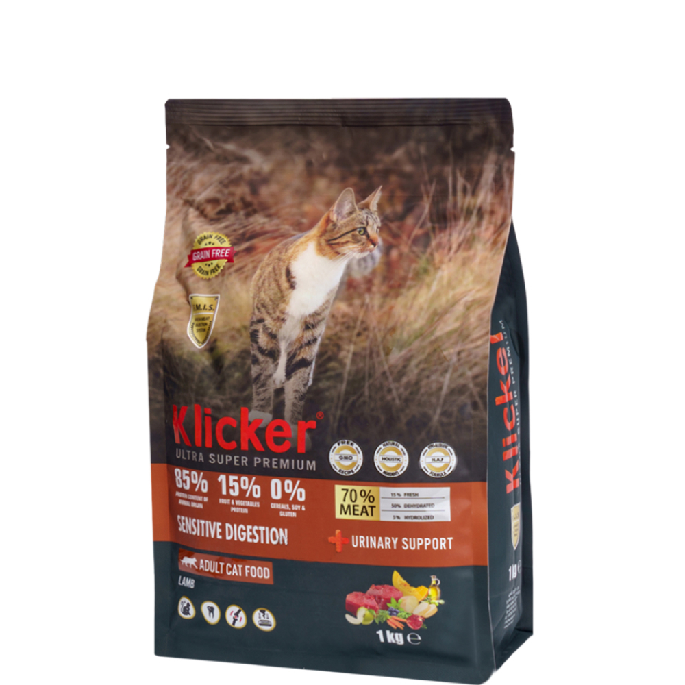 KLICKER Adult Sensitive Digestion Сухой корм для кошек с чувствительным пищеварением, с ягненком, 1 кг
KLICKER Adult Sensitive Digestion Сухой корм для кошек с чувствительным пищеварением, с ягненком, 1 кг