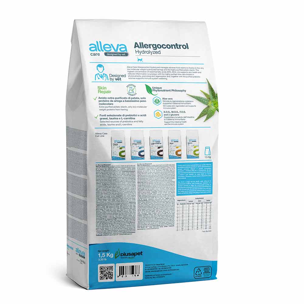 ALLEVA Care Adult Allergocontrol Hydrolyzed Сухой диетический корм для кошек, с океанической рыбой, 1,5 кг
ALLEVA Care Adult Allergocontrol Hydrolyzed Сухой диетический корм для кошек, с океанической рыбой, 1,5 кг