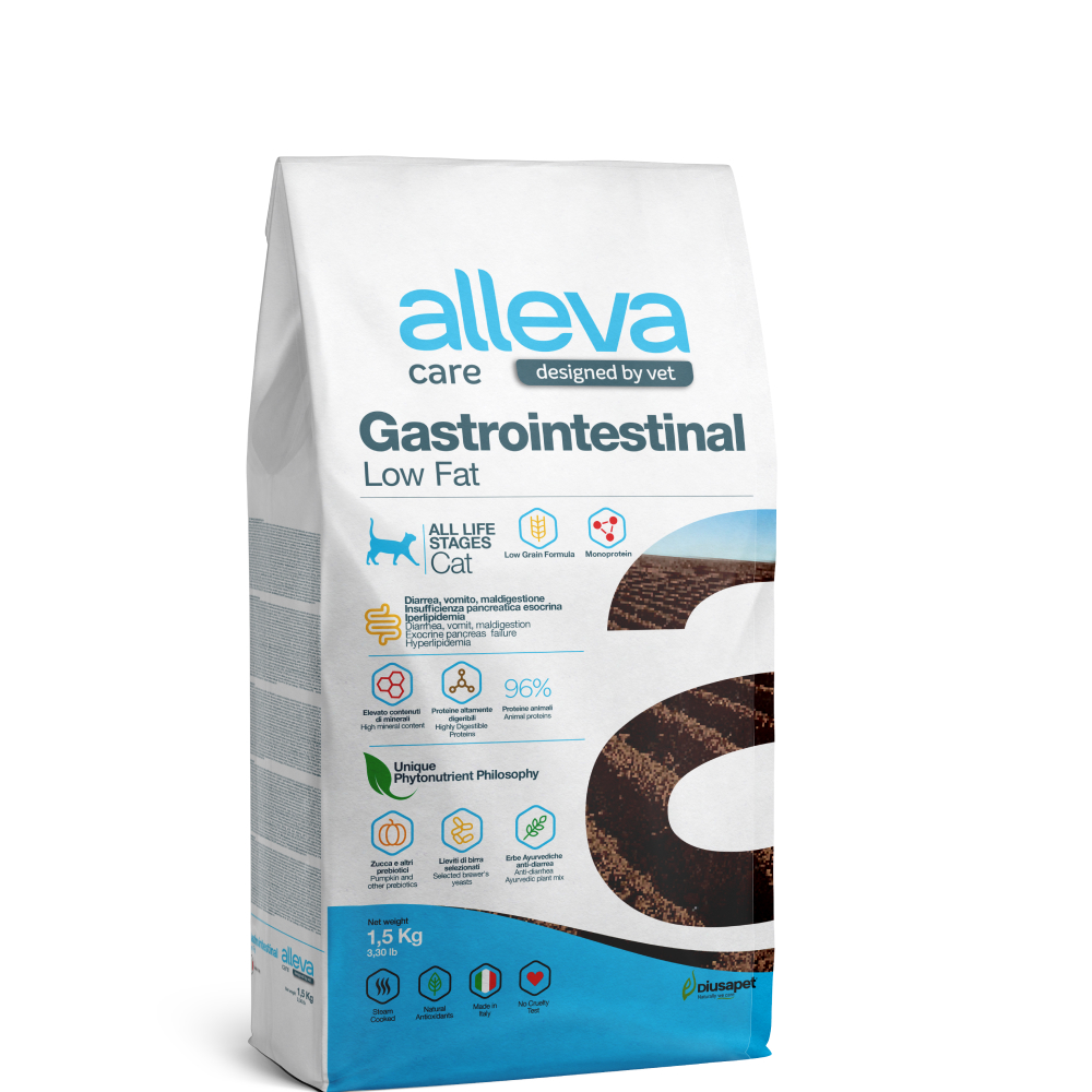 ALLEVA Care Adult Gastrointestinal Low Fat Сухой диетический корм для кошек, с курицей, 1,5 кг
ALLEVA Care Adult Gastrointestinal Low Fat Сухой диетический корм для кошек, с курицей, 1,5 кг
