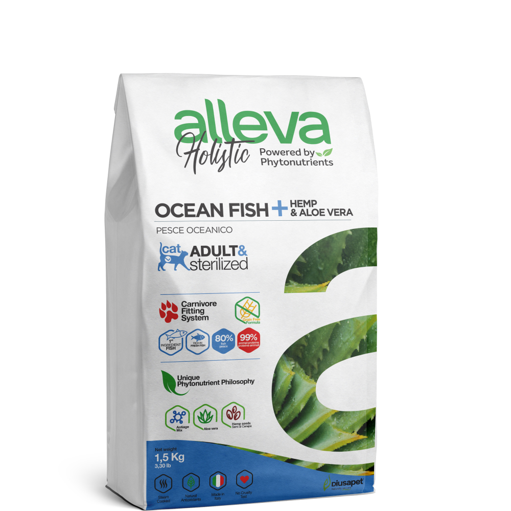 ALLEVA Holistic Сухой корм для кошек, с океанической рыбой, коноплей и алое вера, 1,5 кг
ALLEVA Holistic Сухой корм для кошек, с океанической рыбой, коноплей и алое вера, 1,5 кг