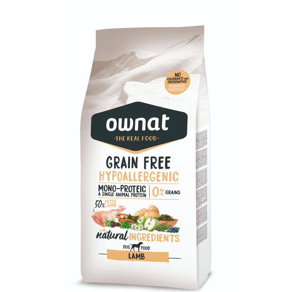 Ownat Grain Free Hypoallergenic Сухой корм гипоаллергенный для собак, с ягненком, 3 кг
Ownat Grain Free Hypoallergenic Сухой корм гипоаллергенный для собак, с ягненком, 3 кг