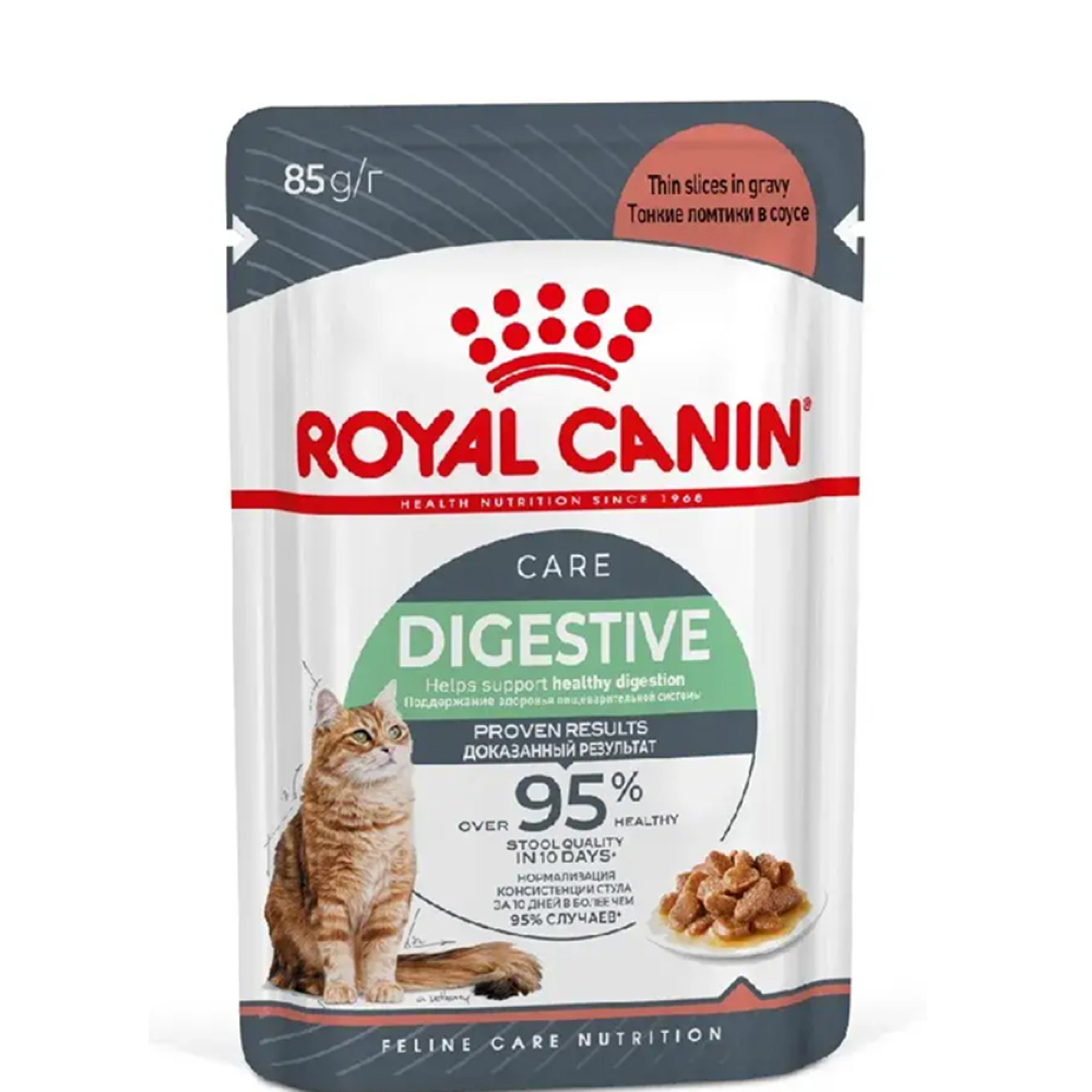 Royal Canin Digestive Care Влажный корм (пауч) для кошек с чувствительным пищеварением, тонкие ломтики в соусе, 85 гр.
Royal Canin Digestive Care Влажный корм (пауч) для кошек с чувствительным пищеварением, тонкие ломтики в соусе, 85 гр.