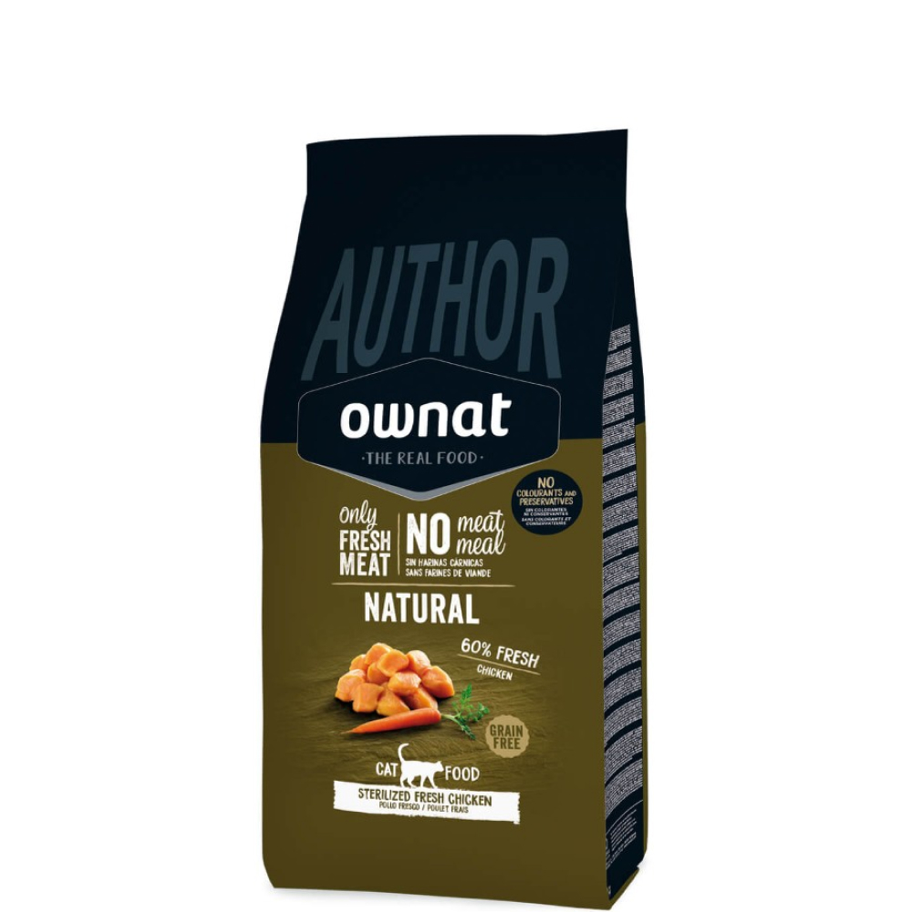 Ownat Author Сухой корм беззерновой для стерилизованных кошек, со свежим мясом курицы, 1,5 кг
Ownat Author Сухой корм беззерновой для стерилизованных кошек, со свежим мясом курицы, 1,5 кг