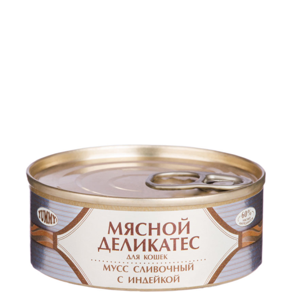 Yummy Мясной деликатес Влажный корм (консервы) для кошек, мусс сливочный с индейкой, 100 гр.
Yummy Мясной деликатес Влажный корм (консервы) для кошек, мусс сливочный с индейкой, 100 гр.