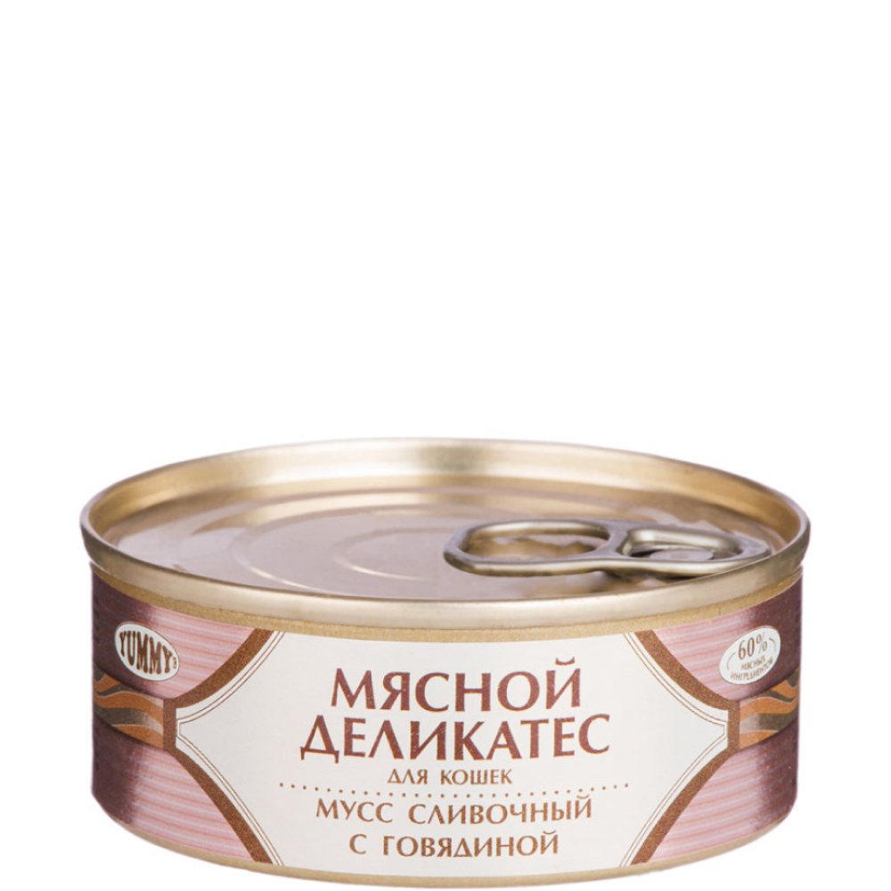 Yummy Мясной деликатес Влажный корм (консервы) для кошек, мусс сливочный с говядиной, 100 гр.
Yummy Мясной деликатес Влажный корм (консервы) для кошек, мусс сливочный с говядиной, 100 гр.