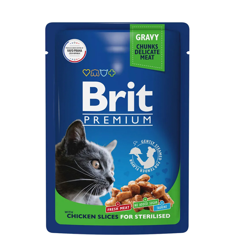 Brit Premium Влажный корм (пауч) для взрослых стерилизованных кошек, с цыпленком в соусе, 85 гр.
Brit Premium Влажный корм (пауч) для взрослых стерилизованных кошек, с цыпленком в соусе, 85 гр.