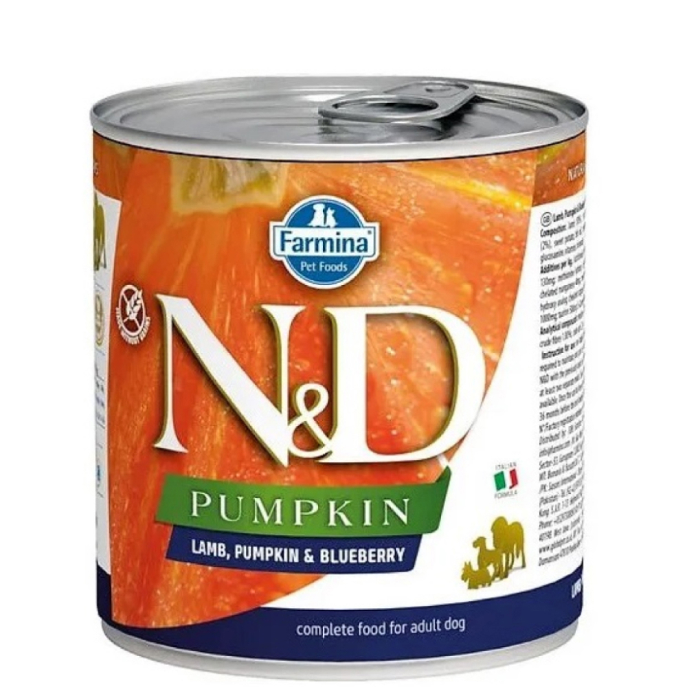 Farmina N&D Pumpkin Влажный корм (консервы) для собак, с ягненком, тыквой и черникой, 285 гр.
Farmina N&D Pumpkin Влажный корм (консервы) для собак, с ягненком, тыквой и черникой, 285 гр.