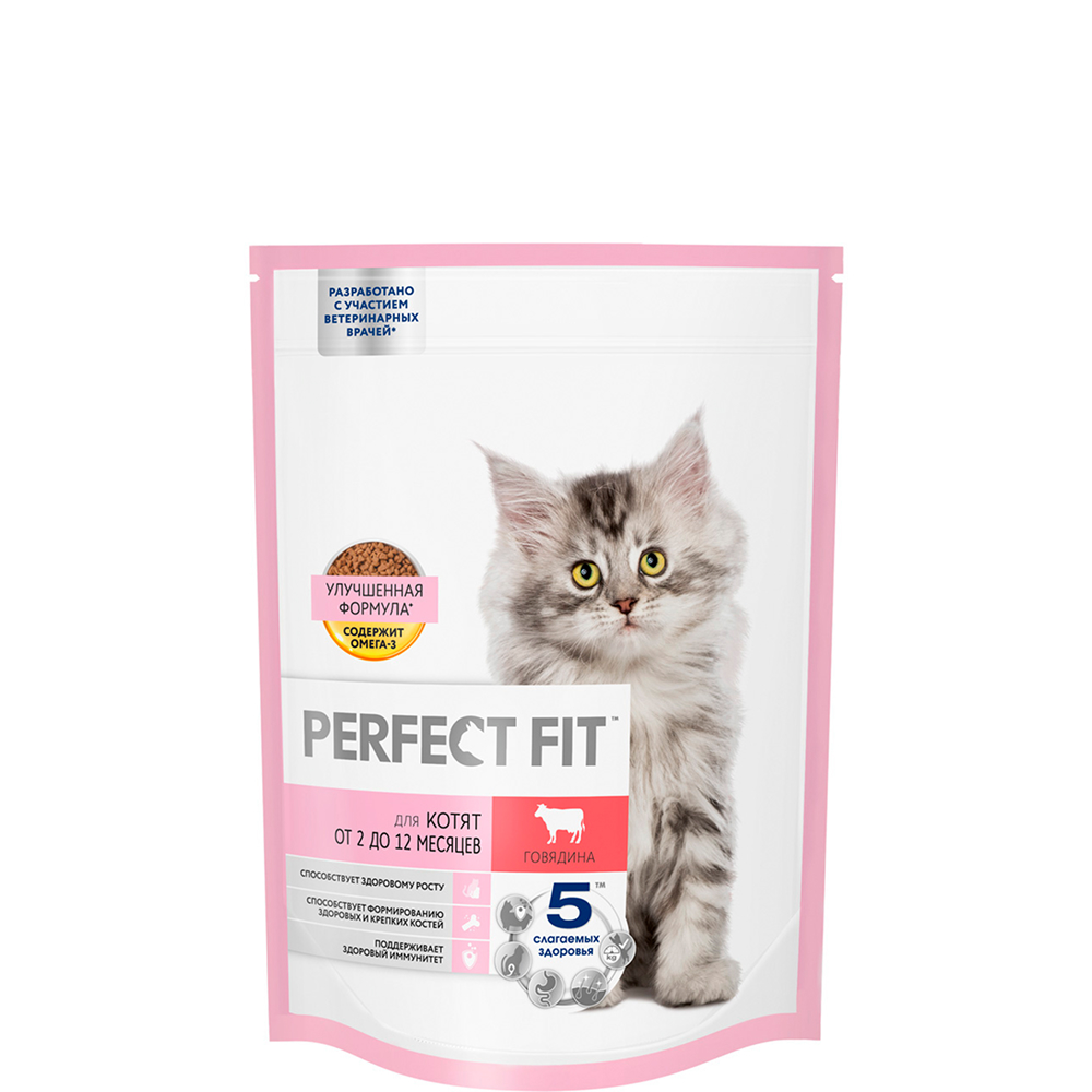Perfect Fit Сухой корм для котят, с говядиной, 650 гр.
Perfect Fit Сухой корм для котят, с говядиной, 650 гр.