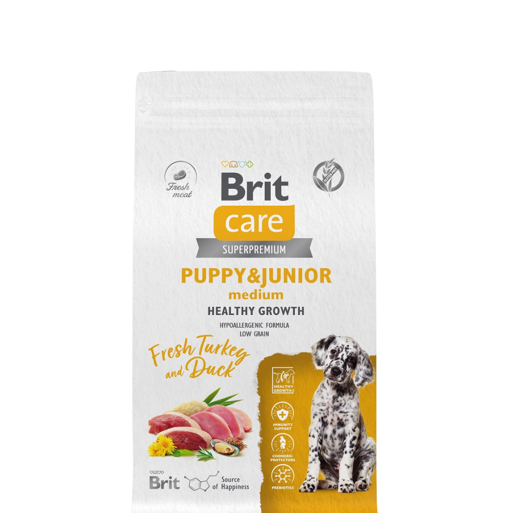 Brit Кеа Puppy And Junior Medium Сухой корм для щенков средних пород, с индейкой и уткой, 1,5 кг
Brit Кеа Puppy And Junior Medium Сухой корм для щенков средних пород, с индейкой и уткой, 1,5 кг