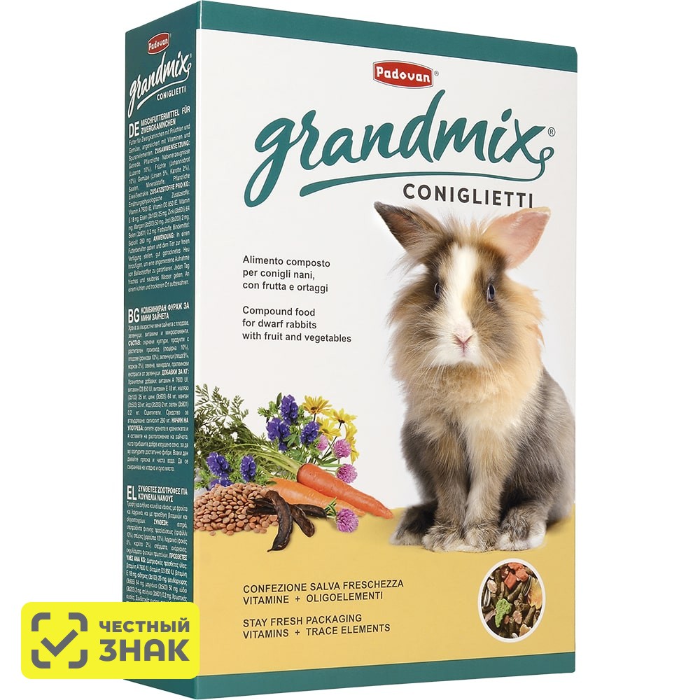 Padovan Grandmix Coniglietti Корм основной комплексный для кроликов, 3 кг
Padovan Grandmix Coniglietti Корм основной комплексный для кроликов, 3 кг